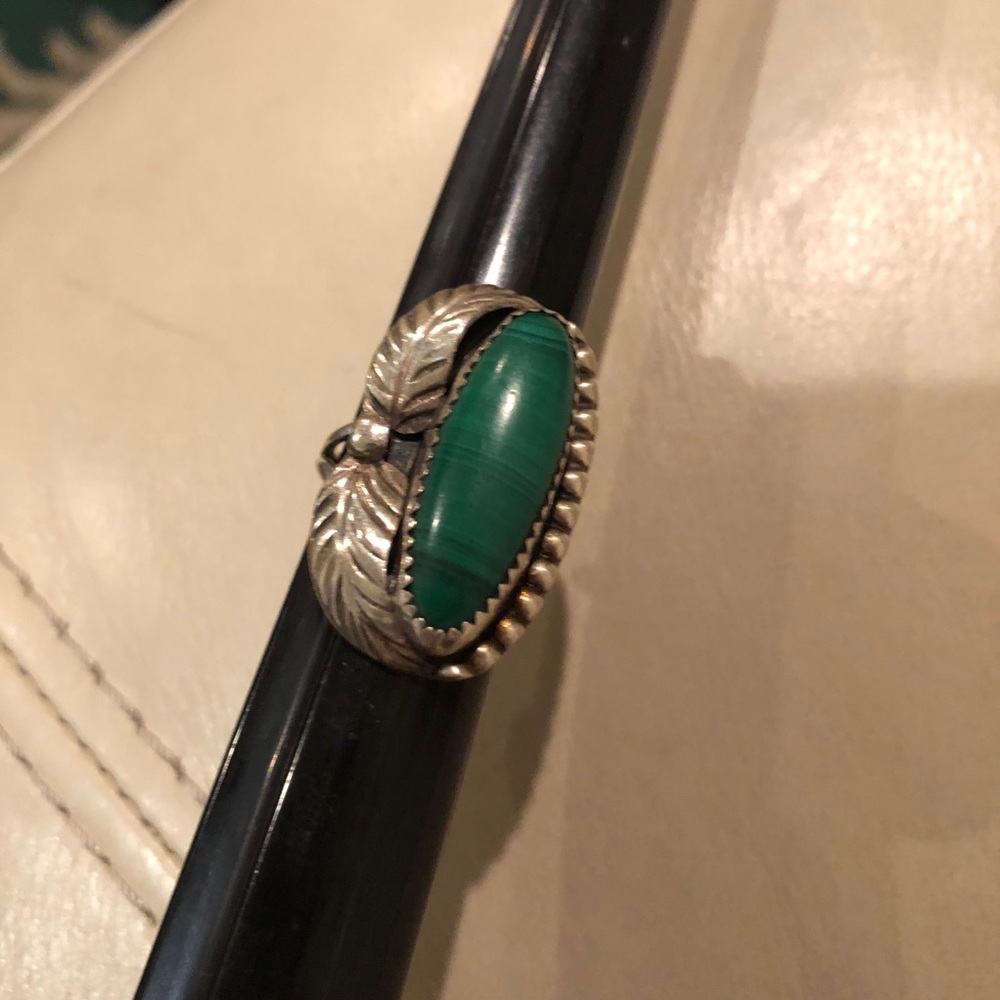 Malachite Sterling Silver Ring - image 5